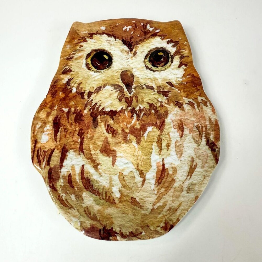 Pier 1 Natural Owl Shaped Melamine 9'' Serving Plate Platter dish